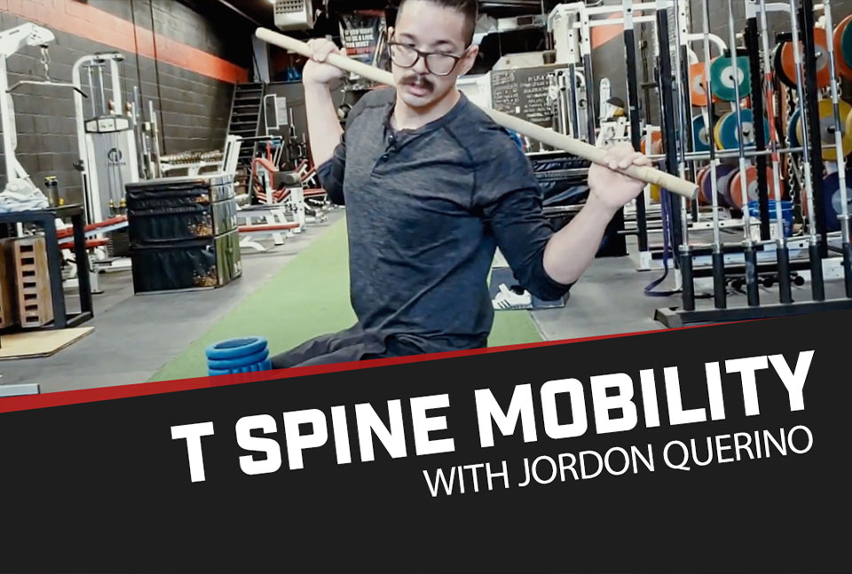 a Youtube thumbnail with Jordon performing T-Spine Mobility work